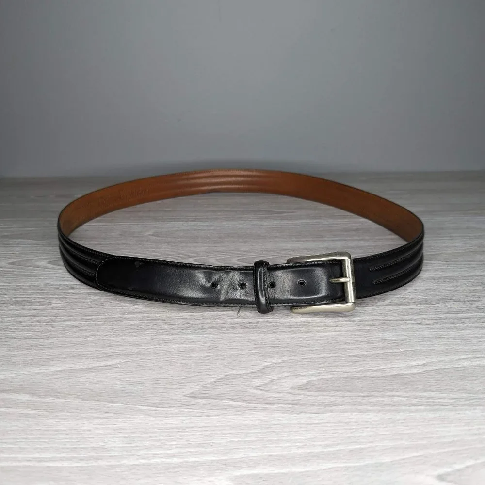 Johnston & Murphy Black Leather Belt Size 42